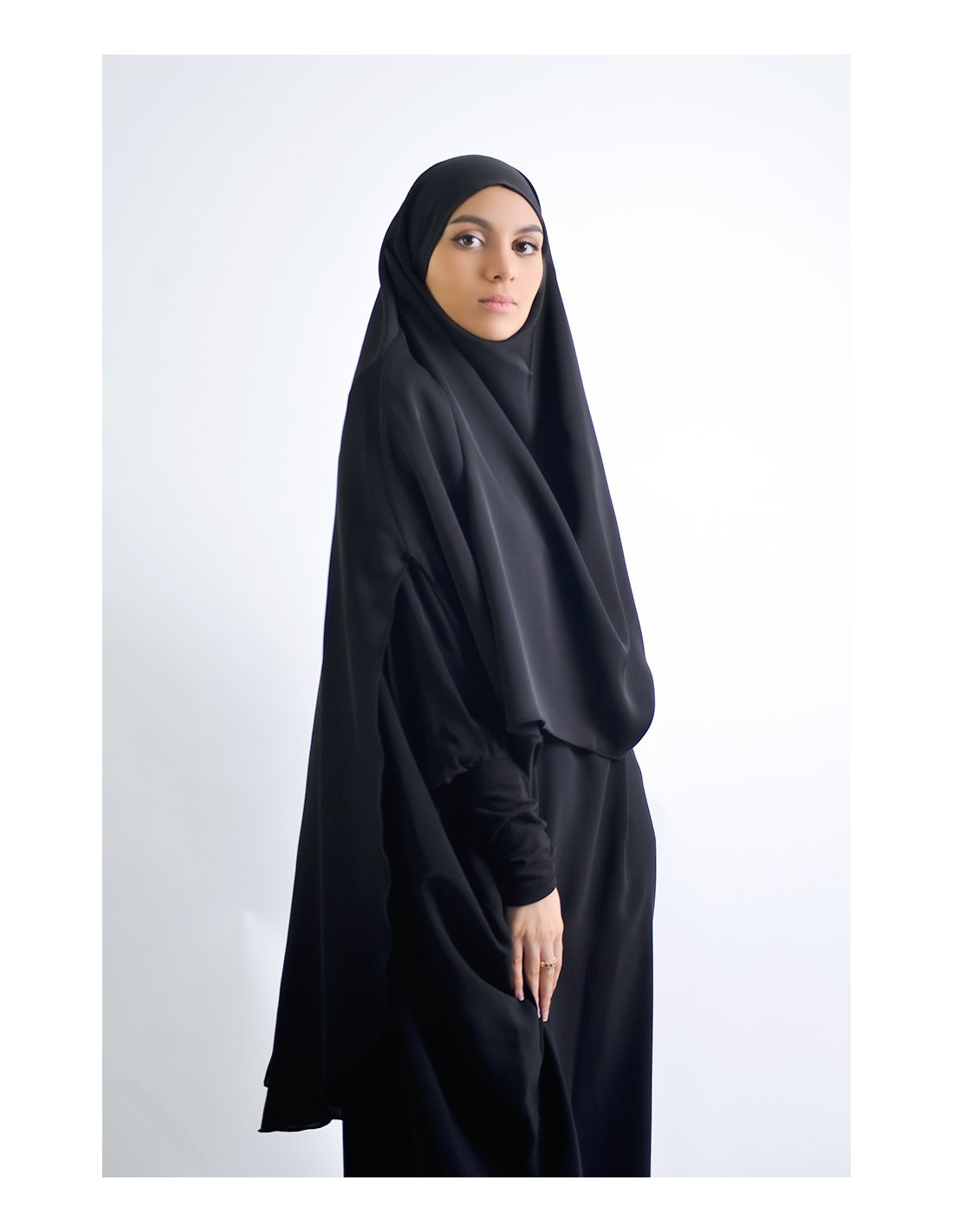  Abaya  Khaleej Khimar  a Fentes